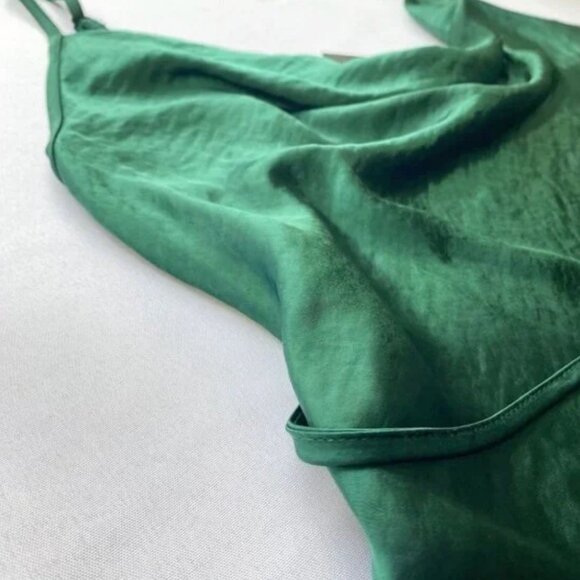 NWT MOTEL ROCKS PAIVA FOREST GREEN SATIN MINI BELTED COCKTAIL DRESS - S - Picture 7 of 9